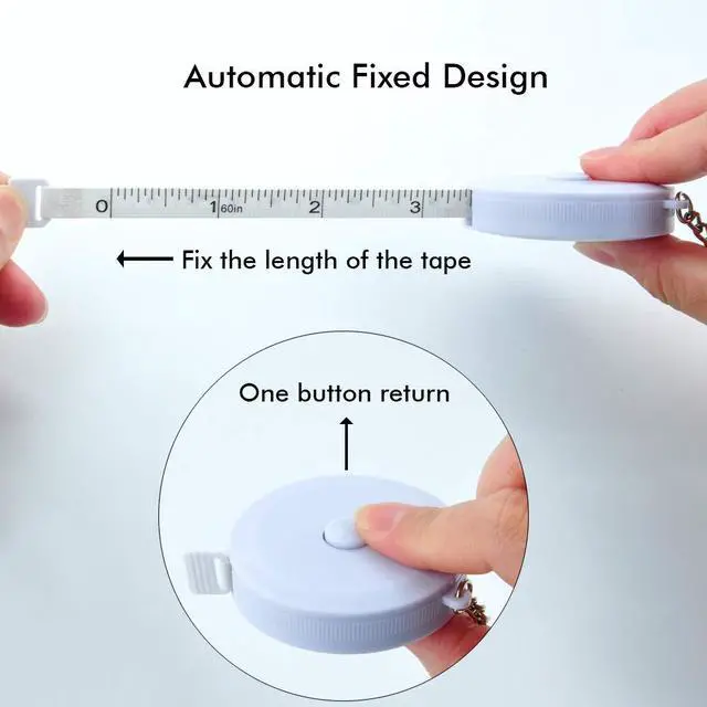 Alt view image 4 of 6 - 2PCS Keychain Measuring Tape for Body,60 Inch/1.5M Dual Sided Tape Measure