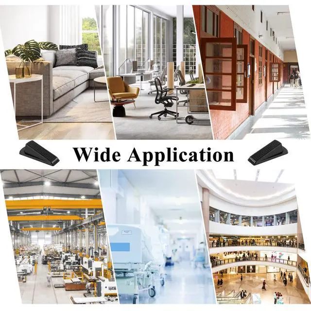 Alt view image 6 of 6 - 4 Pack Door Stoppers, Rubber for Bottom of Door, Rubber Door Stopper Wedge, Sturdy Stackable Door Stops for Floor
