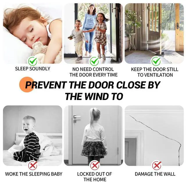 Alt view image 3 of 7 - Big Door Stoppers, 2 Pack Extra Large Door Stoppers for Bottom of Door Gaps, Sturdy and Stackable Heavy Duty Doorstop Great for Home Office, Rubber Door Stopper Wedge for Tile, Wooden Floor, Carpet