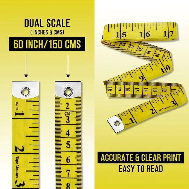 Alt view image 3 of 7 - Pack of 2 Fabric Tape Measure, Measuring Tape for Body |Soft Measuring Tape for Sewing Cloth & Weight Loss Medical Body Measurement Nursing Craft 60 inch,150 cm