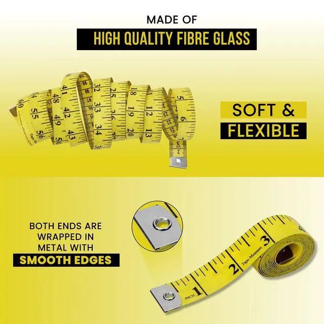 Alt view image 2 of 7 - Pack of 2 Fabric Tape Measure, Measuring Tape for Body |Soft Measuring Tape for Sewing Cloth & Weight Loss Medical Body Measurement Nursing Craft 60 inch,150 cm