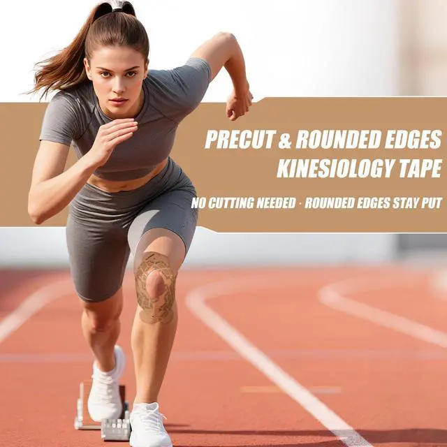 Alt view image 2 of 7 - GJUMP Kinesiology Tape, 40 Count Precut Strips 2 Rolls Original Cotton Tape