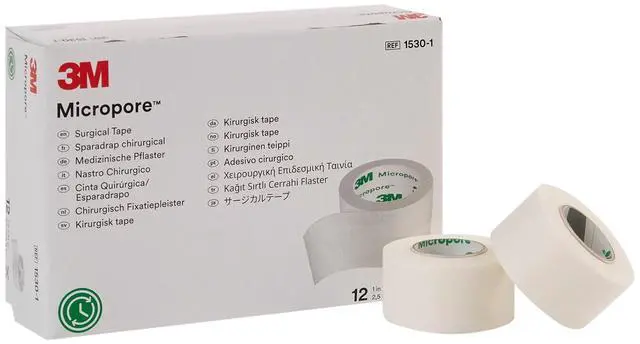 Main image of 3M Micropore Surgical Tape 1530-1, 1 IN x 10 YD (2,5cm x 9,1m), 12 Rolls/Carton