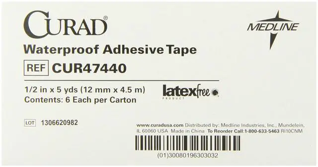 Alt view image 2 of 2 - Curad Waterproof Adhesive Tape, 1/2 In. x 5 Yds., 6 Rolls