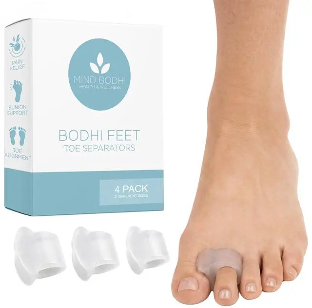 Main image of Mind Bodhi Single-Loop Toe Separators 4-Pack: Correcting Bunions and Restoring Toes to Their Original Shape - For Men and Women - Toe Spacers Bunion Corrector - Clear