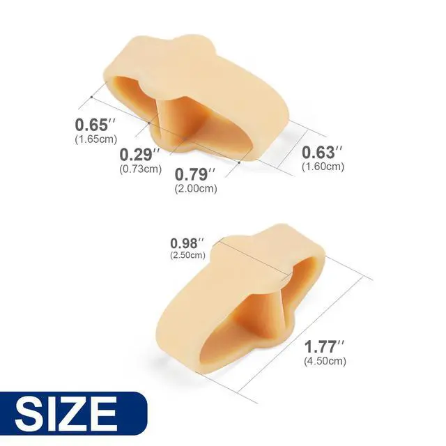 Alt view image 2 of 7 - Promifun Gel Toe Corrector, 10 Pack of Toe Separators with 2 Loops, Big Toes Spacer for Bunion Pain and Overlapping Toe - Beige