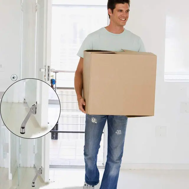 Alt view image 7 of 7 - 4 Pack Kickdown Door Stop, Commercial Heavy Duty Door Stops for Bottom of Door, Kickstand Door Stopper with Rubber Tip and Spring Lever, Adjustable, Easy to Kick Down Door Stoppers and Release