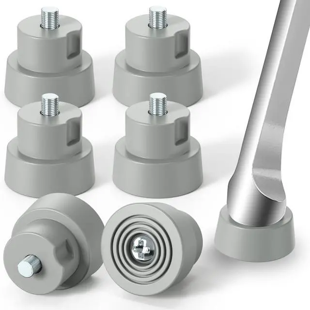 Main image of 6-Pack Door Stopper Replacement Rubber Tips, Heavy Duty Kickdown Door Stop Tips Repair Set for Kickdown Drop Down Door Stop Holder Ribbed Rubber Foot Door Stop Tips