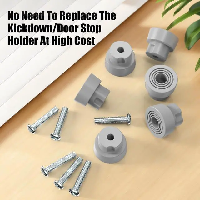 Alt view image 5 of 7 - 6-Pack Door Stopper Replacement Rubber Tips, Heavy Duty Kickdown Door Stop Tips Repair Set for Kickdown Drop Down Door Stop Holder Ribbed Rubber Foot Door Stop Tips