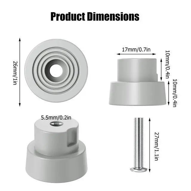 Alt view image 7 of 7 - 6-Pack Door Stopper Replacement Rubber Tips, Heavy Duty Kickdown Door Stop Tips Repair Set for Kickdown Drop Down Door Stop Holder Ribbed Rubber Foot Door Stop Tips