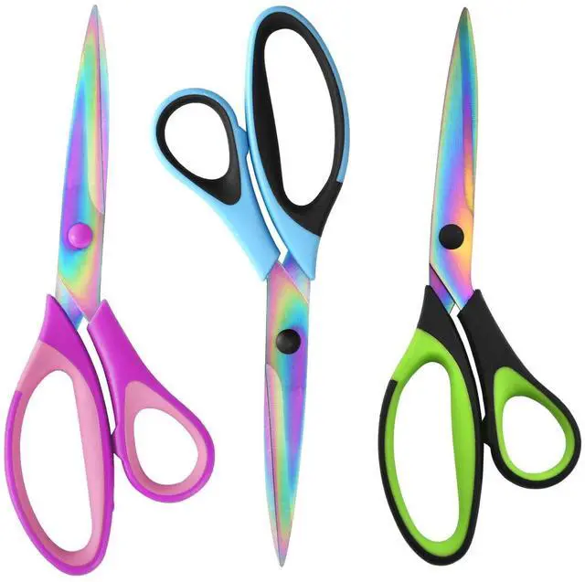 Main image of 8.5" All-Purpose Scissors, 3-Pack Bulk Ultra Sharp Blade Shears, Comfort-Grip Sturdy Scissors for School, Office, Home, Sewing, Fabric, Craft Supplies, Right/Left Handed