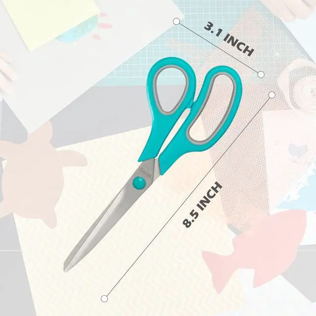 Alt view image 2 of 6 - Scissors All Purpose,8.5'' Scissors for office Bulk 3-Pack Stainless Steel Sharp for Home School Sewing Fabric Craft Supplies