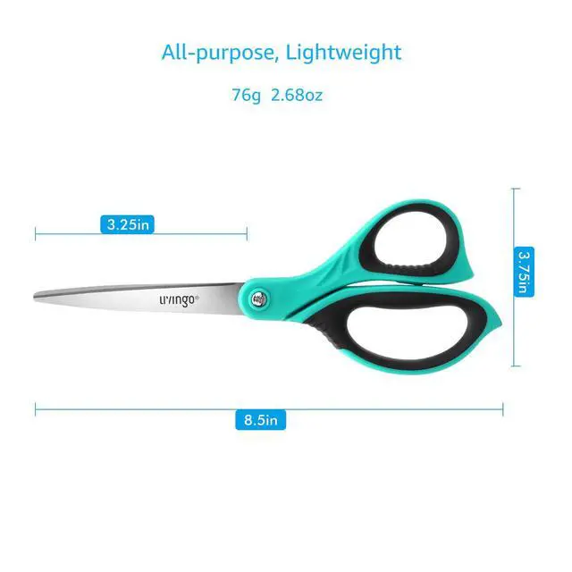 Alt view image 2 of 6 - LIVINGO Scissors All Purpose Heavy Duty - 3 Pack 8.5 Blue Sharp Shears for Office Home and School Crafting Sewing Cutting Paper Fabric