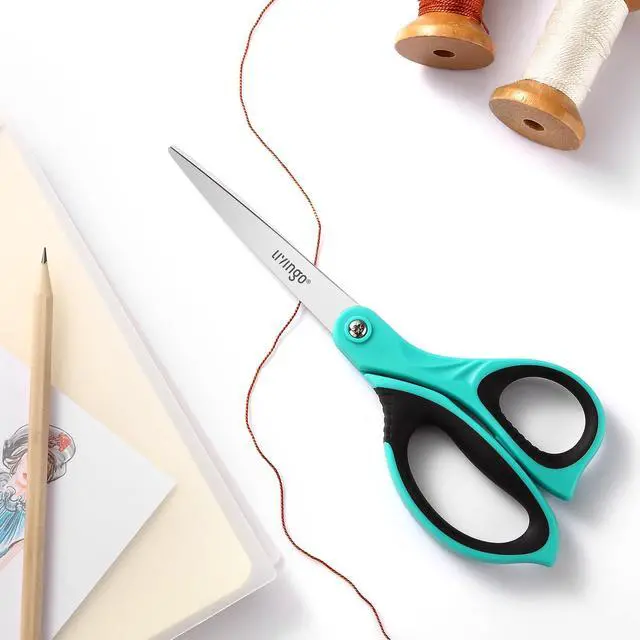 Alt view image 4 of 6 - LIVINGO Scissors All Purpose Heavy Duty - 3 Pack 8.5 Blue Sharp Shears for Office Home and School Crafting Sewing Cutting Paper Fabric