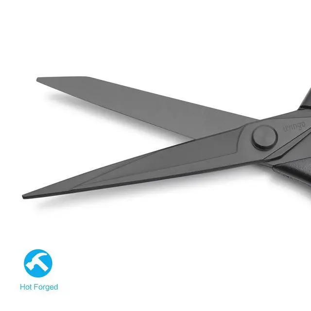 Alt view image 2 of 5 - LIVINGO 8.5 Premium Heavy Duty Scissors, Forged Stainless Steel Titanium Coated Sharp Fabric Shears All Purpose for Sewing Tailor Dressmaking Crafting Cutting Leather Home Office Use, Black