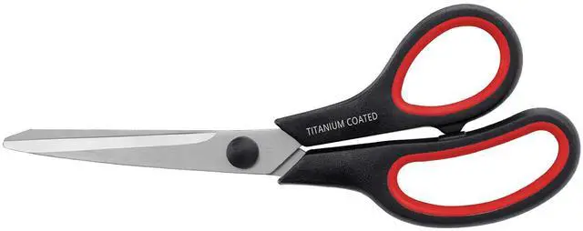 Main image of Scissors 8" Multipurpose Titanium Coated Sturdy Sharp, Black, 1 Pack