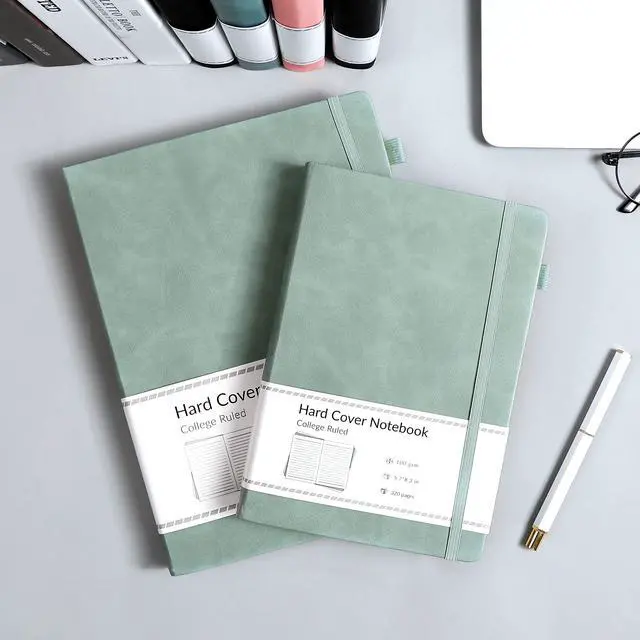 Alt view image 4 of 7 - CAGIE Lined Journal Notebook for Women Men 320 Pages 100 Gsm Paper Thick Journaling Notebooks A5 Leather Journals for Writing Hardcover Journal Supplies for Work Note Taking Diary, 5.7x8.3 In, Green