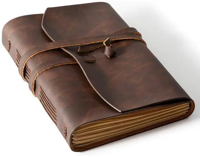 Main image of RILIHO Leather Journal Notebook - Genuine Leather Journals for Writing 260 Pages 5x7.1 Inches Vintage Journal For Man and Women Gifts For Man Artist,Travel Journal,Brown