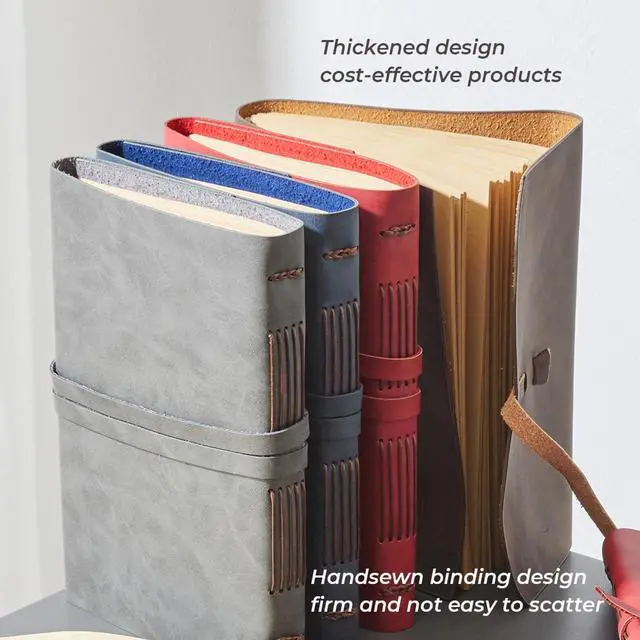 Alt view image 7 of 7 - RILIHO Leather Journal Notebook - Genuine Leather Journals for Writing 260 Pages 5x7.1 Inches Vintage Journal For Man and Women Gifts For Man Artist,Travel Journal,Brown