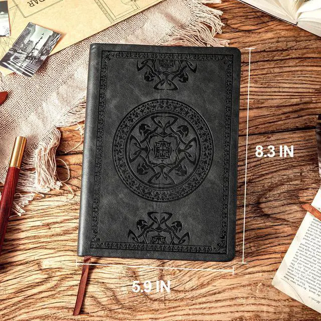 Alt view image 4 of 7 - CAGIE Lined Journal for Men Soft Cover Notebook Leather Journals for Writing, 180 Lay Flat Vintage Mens Journal Personal Diary, 5.7'' X 8.3'', Black