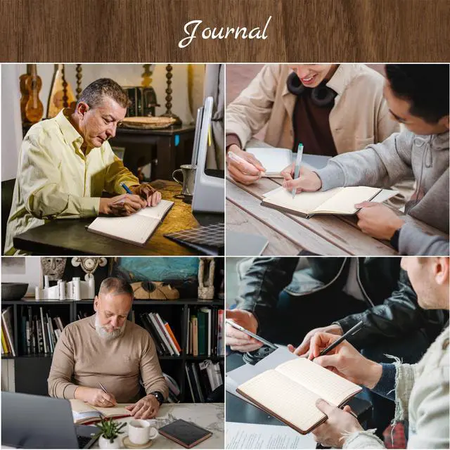 Alt view image 7 of 7 - CAGIE Lined Journal for Men Soft Cover Notebook Leather Journals for Writing, 180 Lay Flat Vintage Mens Journal Personal Diary, 5.7'' X 8.3'', Black