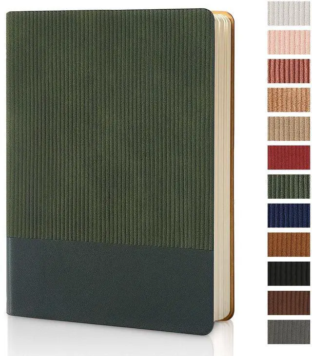 Main image of TSFPapier Lined Journal Notebook for Work College Ruled Notebook 5.79" x 8.27" A5 PU Leather Daily Journaling Notebook 216 Pages for Women Men Daily Writing Business School Travel Gift (Dark Green)
