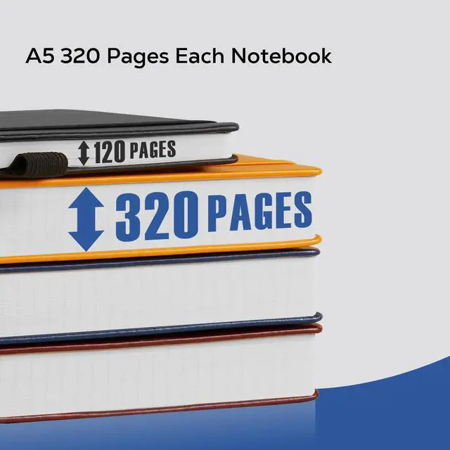 Alt view image 3 of 7 - FOCUS DAY Thick Notebook Journal, Leather A5 Notebooks College Ruled 320 Pages Lined Paper Notebooks, Hardcover Journal Notebook for Writing Women and Men, 5.7'' X 8.4'', Dark Blue