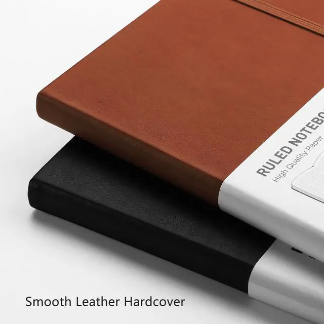Alt view image 5 of 7 - RETTACY Lined Journal Notebook, 192 Numbered Pages, A5 Medium Size (5.7'' x 8.3''), for Men & Women, Journaling, Writing, Work & Office, Leather Hardcover, 100 GSM Thick Paper (Brown)