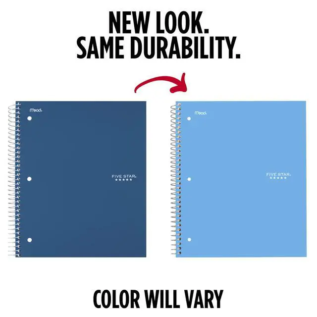 Alt view image 2 of 7 - Five Star Spiral Notebook + Study App, 5 Subject, College Ruled Paper, 8-1/2" x 11", 200 Sheets, Fights Ink Bleed, Water Resistant Cover, Pacific Blue (73635)