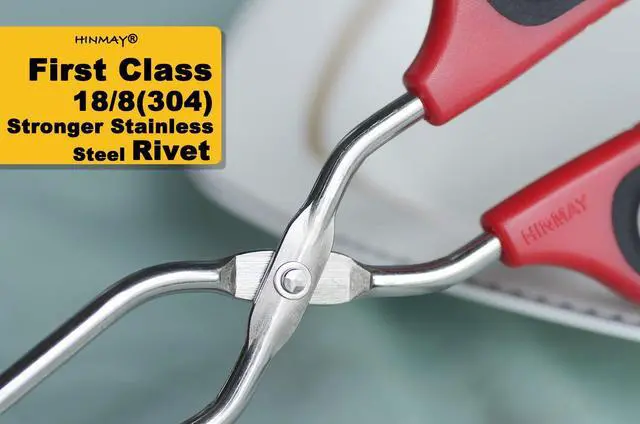 Alt view image 3 of 7 - HINMAY Stainless Steel Scissor Tongs 10-Inch and 12-Inch Set, Set of 2