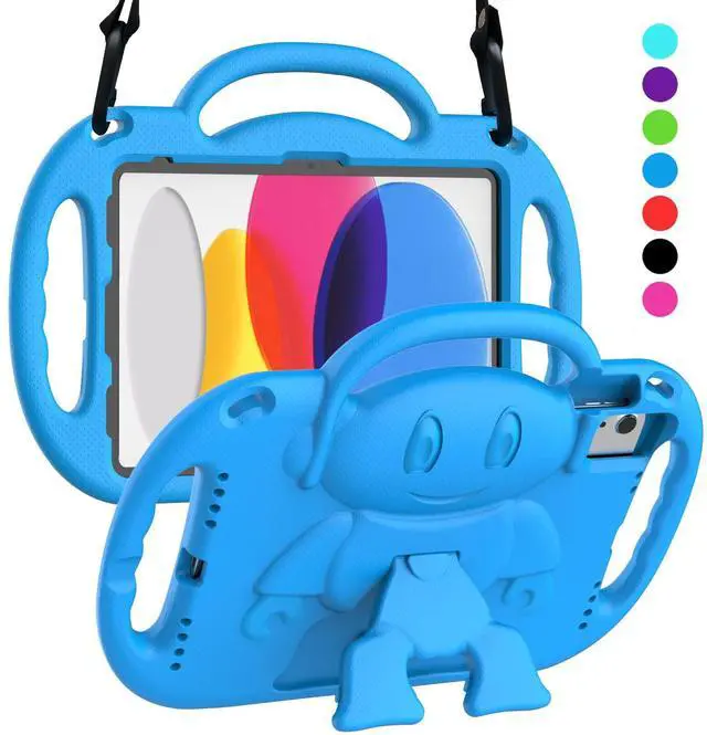 Main image of SUPLIK Kids Case for New iPad 11th Gen (A16) 11-inch 2025 & 10th Generation 10.9" 2022 & Air 11" 2025/2024 & Air 5th/4th Gen & Pro 11, Durable Shockproof Cover with Shoulder Strap Handle Stand, Blue