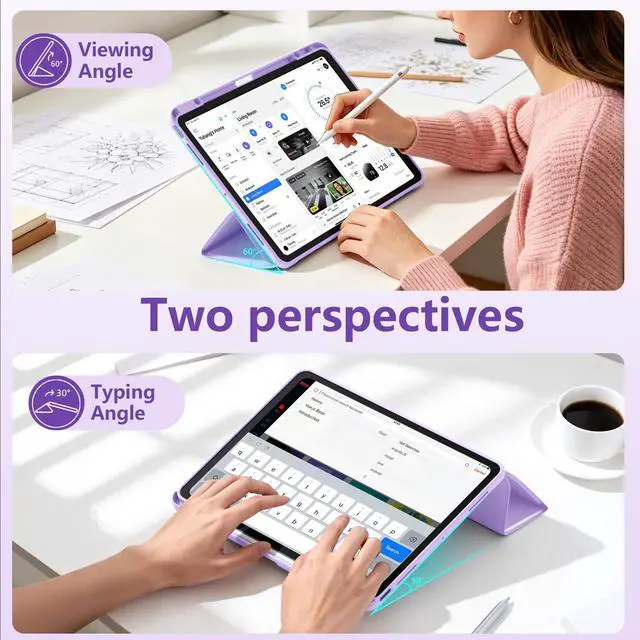 Alt view image 2 of 7 - Wenlaty for iPad Air 13 Inch Case M4/M3/M2 (2026/2025/2024), Lavender