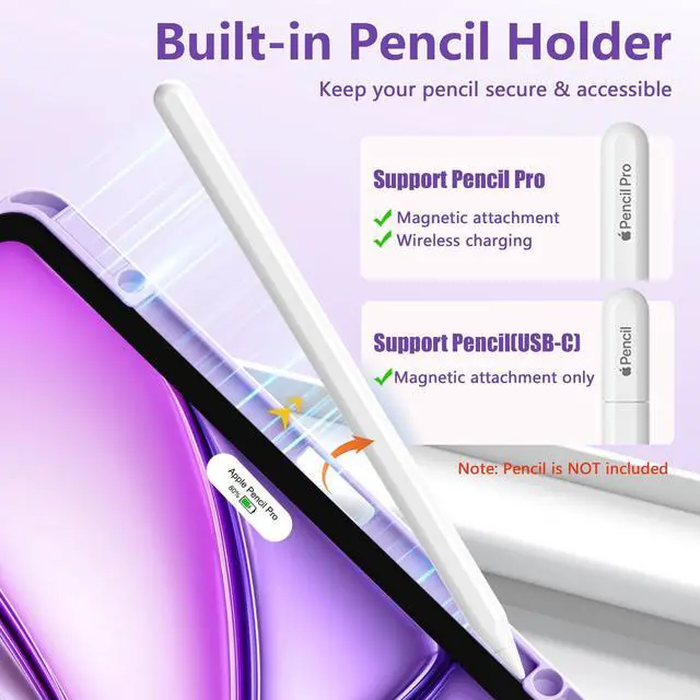 Alt view image 4 of 7 - Wenlaty for iPad Air 13 Inch Case M4/M3/M2 (2026/2025/2024), Lavender