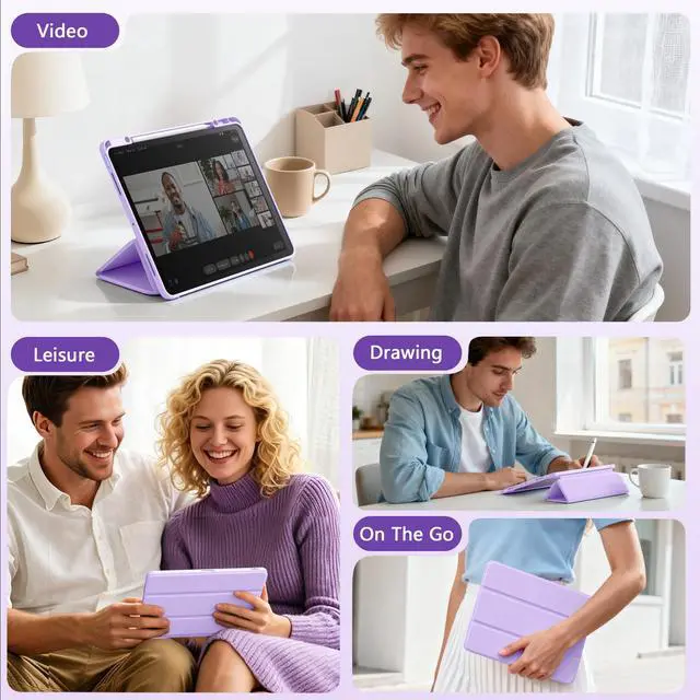 Alt view image 6 of 7 - Wenlaty for iPad Air 13 Inch Case M4/M3/M2 (2026/2025/2024), Lavender