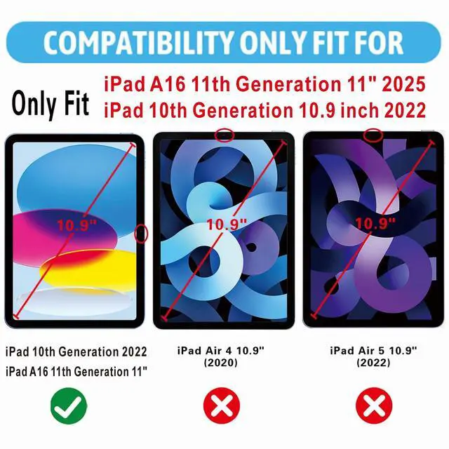 Alt view image 2 of 7 - XunyLyee 2 Pack Screen Protector for iPad A16 11th/ 10th Generation