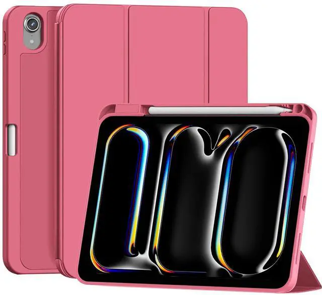 Main image of SidunRilax Case for iPad (A16) 11th Generation 11 inch 2025 / iPad 10th Generation 10.9 inch 2022, smart Folio with Pencil Holder, Soft TPU Back,Auto Wake/Sleep, Support Touch ID - Watermelon Red