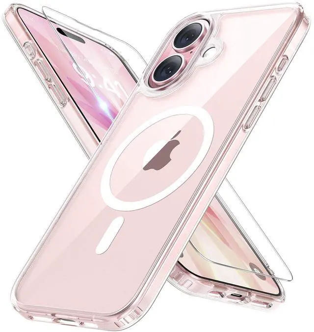 Main image of Miracase Magnetic for iPhone 17 Case (Compatible with MagSafe) with Screen Protector Military-Grade Protection, Anti-Fingerprint Translucent Matte Phone Cover for iPhone 17 6.3 inch, Clear