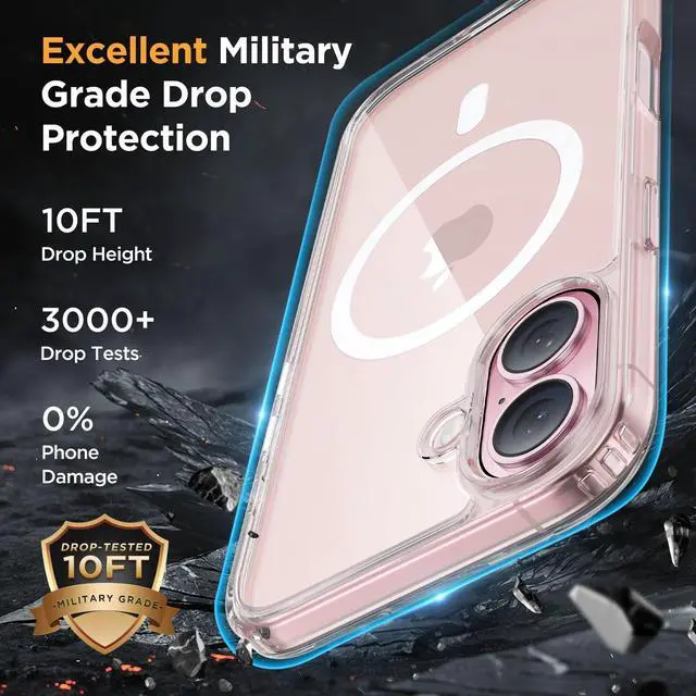 Alt view image 4 of 7 - Miracase Magnetic for iPhone 17 Case (Compatible with MagSafe) with Screen Protector Military-Grade Protection, Anti-Fingerprint Translucent Matte Phone Cover for iPhone 17 6.3 inch, Clear