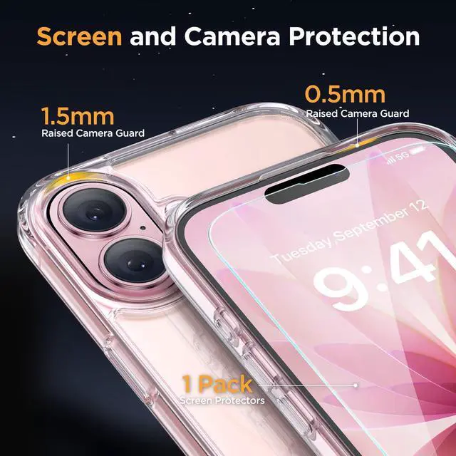 Alt view image 5 of 7 - Miracase Magnetic for iPhone 17 Case (Compatible with MagSafe) with Screen Protector Military-Grade Protection, Anti-Fingerprint Translucent Matte Phone Cover for iPhone 17 6.3 inch, Clear