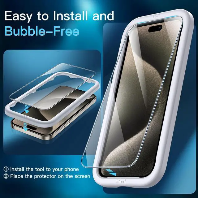 Alt view image 4 of 7 - JETech Screen Protector for iPhone 15 Pro Max, 2-Pack