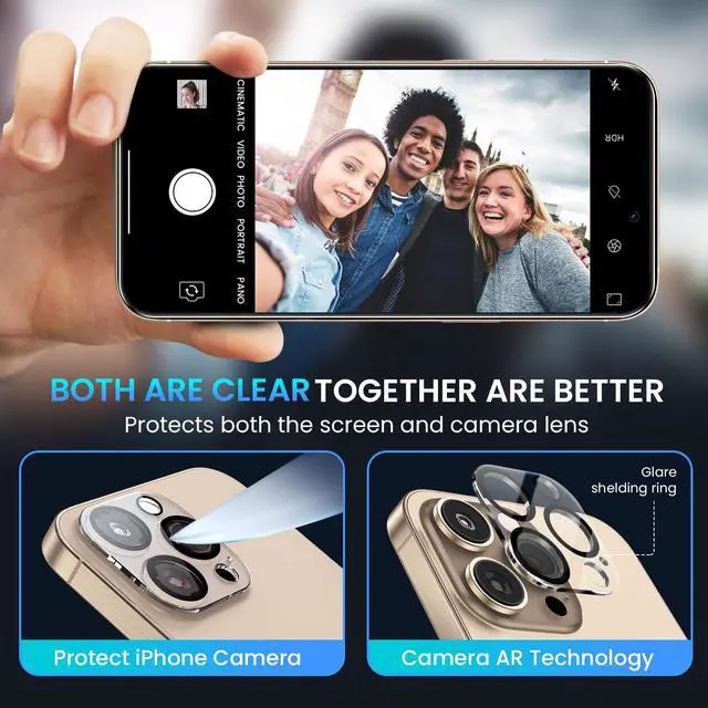 Alt view image 6 of 7 - Fotbor for 3Pack iPhone 16 Pro Max Screen Protector with 3Pack Camera Lens Protector, 9H+ Tempered Glass Easy Installation Kit, Case Friendly iPhone 16 Promax
