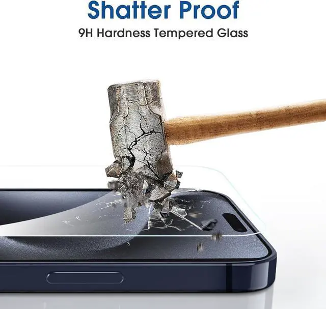 Alt view image 4 of 7 - amFilm OneTouch for iPhone 15 Pro Max Screen Protector 6.7'' Tempered Glass