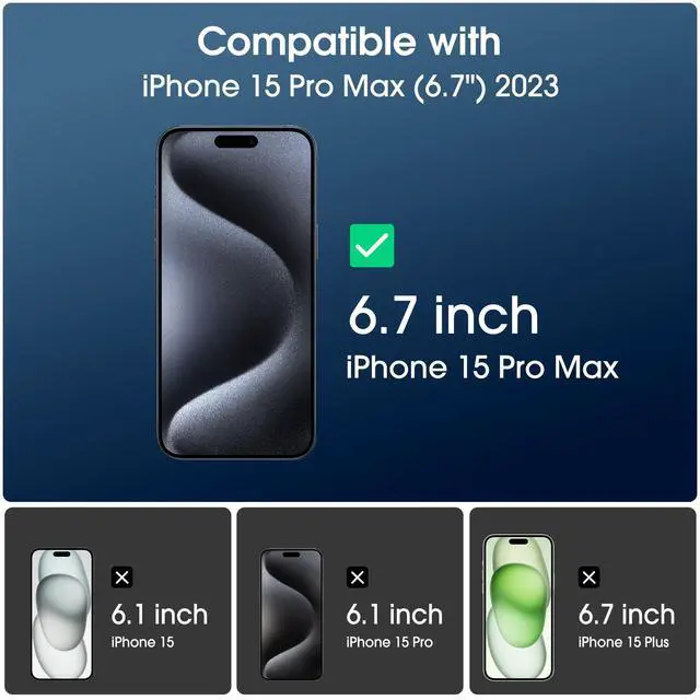 Alt view image 7 of 7 - amFilm OneTouch for iPhone 15 Pro Max Screen Protector 6.7'' Tempered Glass