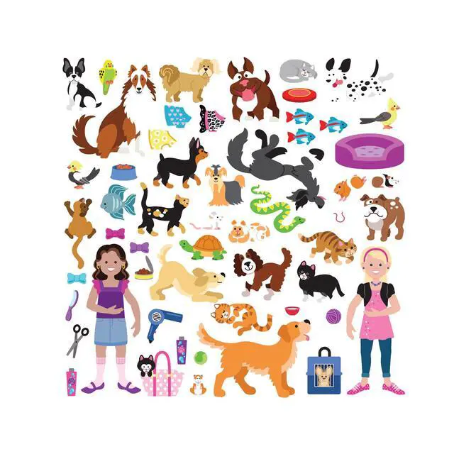 Alt view image 4 of 7 - Melissa & Doug Pet Place Puffy Sticker Activity Book 115 Reusable Stickers with 10 Background Scenes, Pet-Themed Mess Free Travel Toys for Kids Ages 4+ - FSC Certified