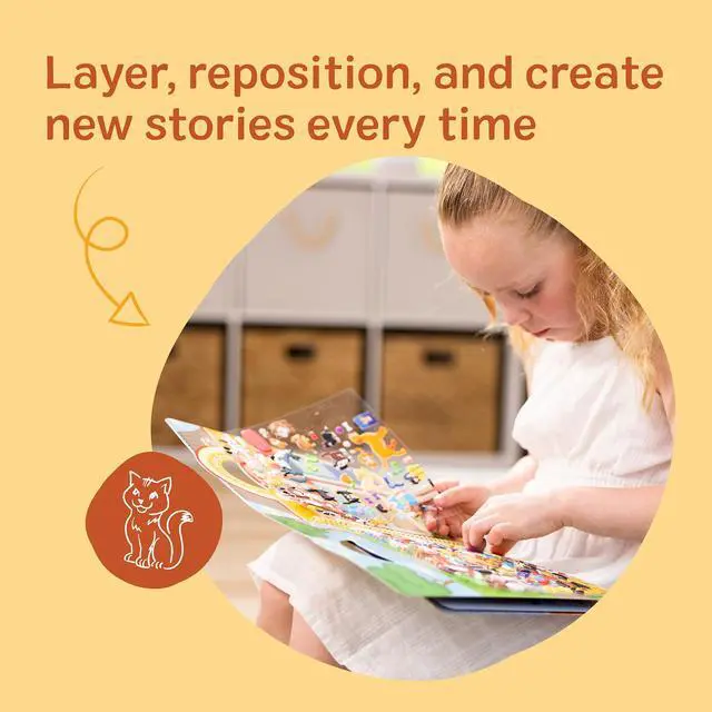 Alt view image 5 of 7 - Melissa & Doug Pet Place Puffy Sticker Activity Book 115 Reusable Stickers with 10 Background Scenes, Pet-Themed Mess Free Travel Toys for Kids Ages 4+ - FSC Certified