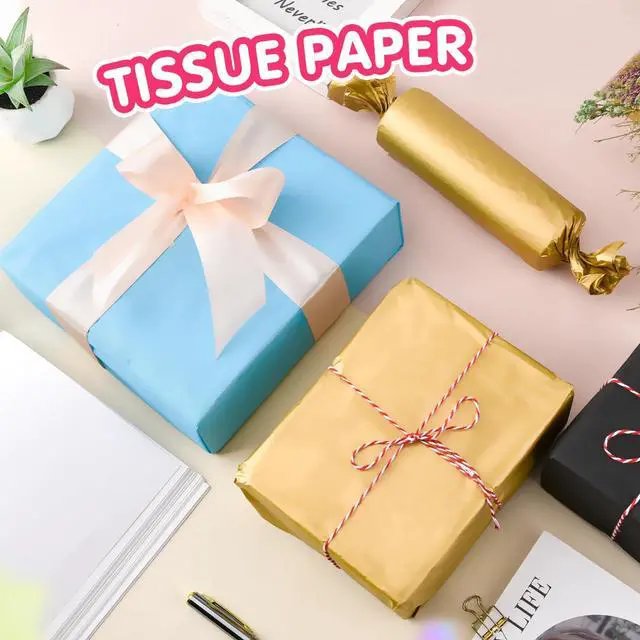 Alt view image 7 of 7 - Gold Tissue Paper for Gift Bags - 30 Sheets of Gold Wrapping Tissue Paper Bulk Packaging Paper for Weddings Birthday DIY Project Christmas Gift Wrapping Crafts Decor (14 x 20 Inch)