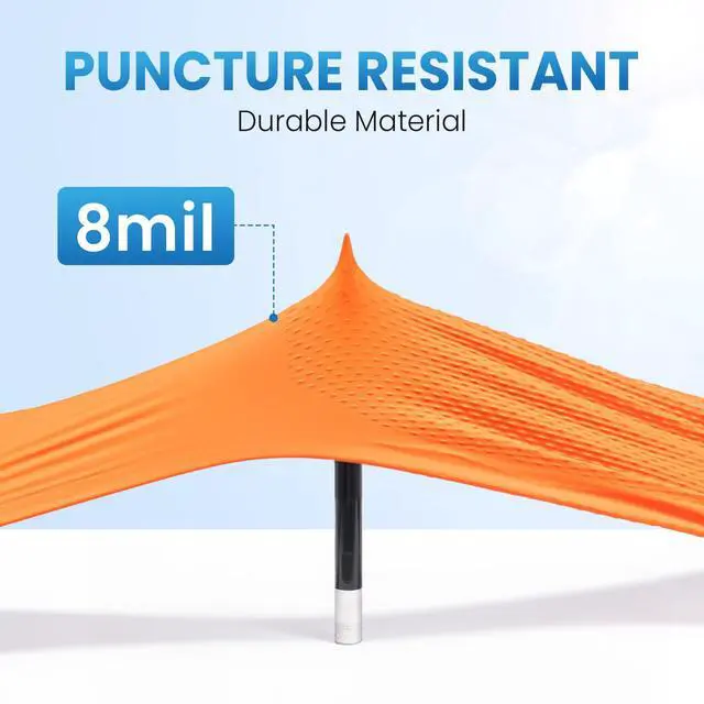 Alt view image 5 of 7 - Borje Orange 8 Mil Nitrile Disposable Gloves, Heavy-Duty Mechanic Gloves, 100 Count, Large, Latex & Powder Free with Raised Diamond Texture, Industrial, Automotive, Gardening