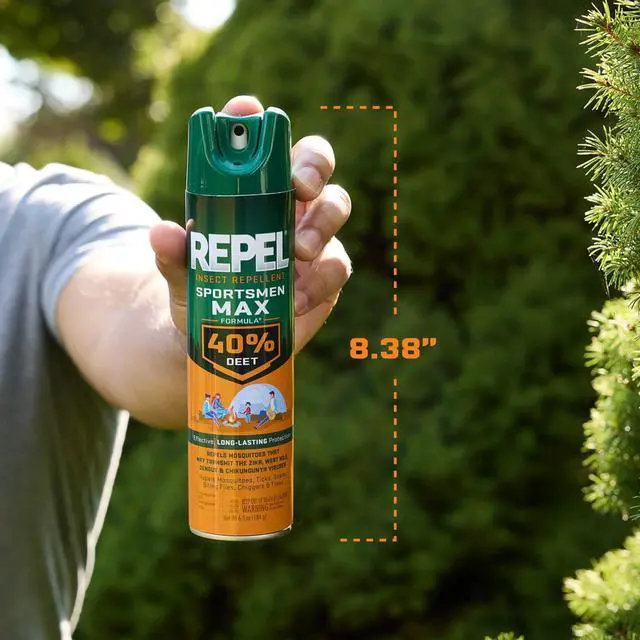 Alt view image 6 of 7 - Repel Insect Repellent Sportsmen Max Formula 40% DEET, 6.5 Ounces, Long-Lasting Aerosol Insect Repellent Spray Repels Mosquitoes, Ticks, Gnats, Biting Flies, Chiggers and Fleas, 3 Pack