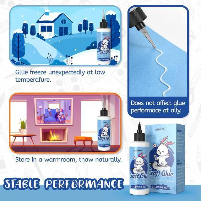 Alt view image 4 of 6 - Craft Glue 4oz with Precision Tips | Quick Dry Clear Strong Permanent Tacky Glue for Fabric & Paper Crafts, Scrapbooking, Card Making Supplies