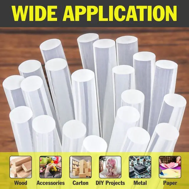 Alt view image 5 of 6 - 600 Pack Mini Hot Glue Sticks, 4" Long x 0.27" Diameter Glue Sticks for Mini Glue Guns, Multipurpose for Wood, Metal, Glass, Plastic, Floral, Fabric, Leather, Foam, Floral